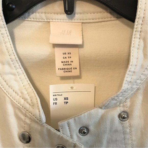 H&M long denim jacket in cream - Picture 5 of 6